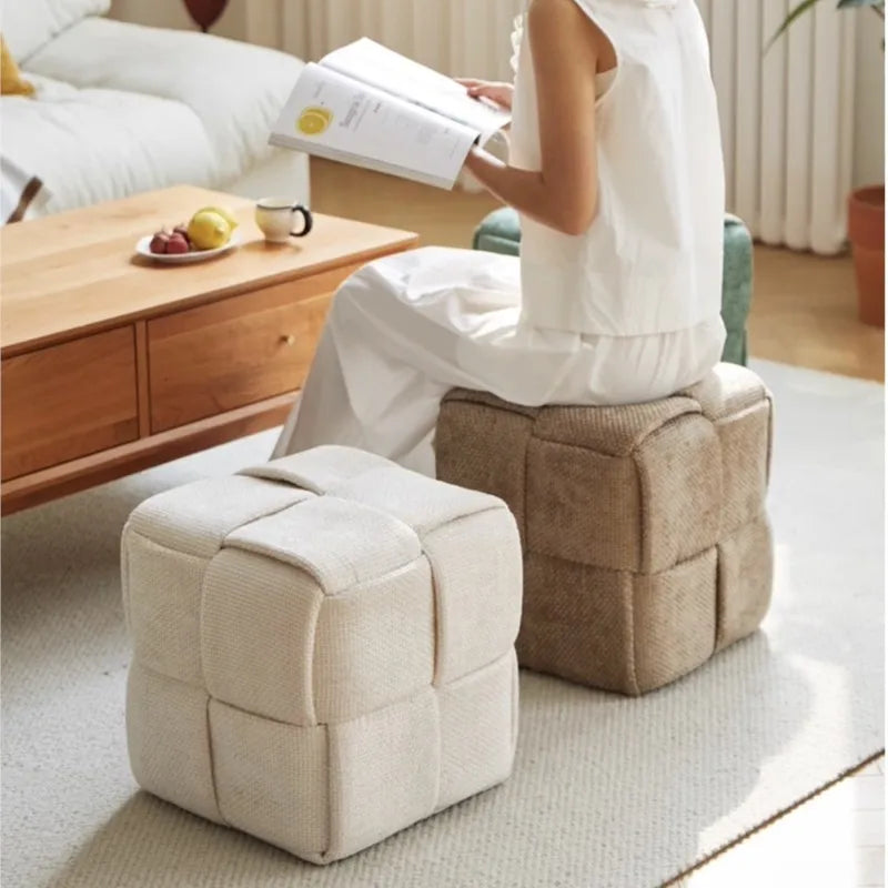 Upholstered Suede Shoe-Changing Stool and Bench, Single or Double Seat – view 3