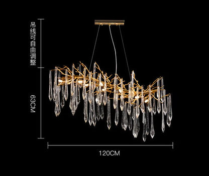 Modern Crystal Water Drop Chandelier, Clear or Colorful, Round or Linear – view 15