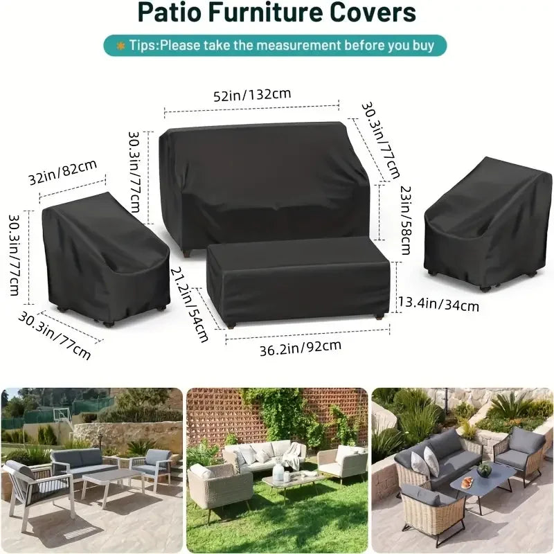 Heavy Duty Waterproof Patio Furniture Covers, Set of 4 in Silver – view 3