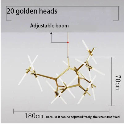 Modern LED Chandelier for Kitchen Island in Gold or Black, 6-20 Heads – view 19