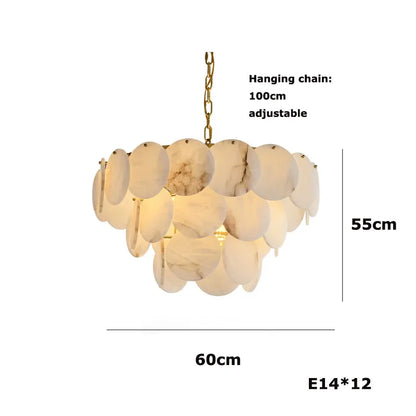 Natural Marble LED Chandelier for Kitchen Island, Round or Oval – view 10