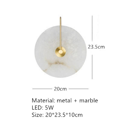 Natural Marble LED Wall Sconce with Forged Copper Body – view 13