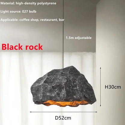 Wabi Minimalist LED Rock Pendant Light for Bedroom – view 8