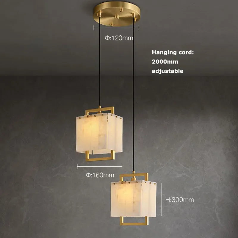 Natural Marble LED Chandelier with Gold Frame, 1 to 24 Lights – view 17