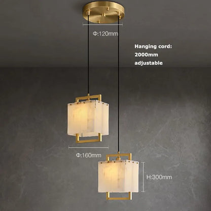 Natural Marble LED Chandelier with Gold Frame, 1 to 24 Lights – view 17