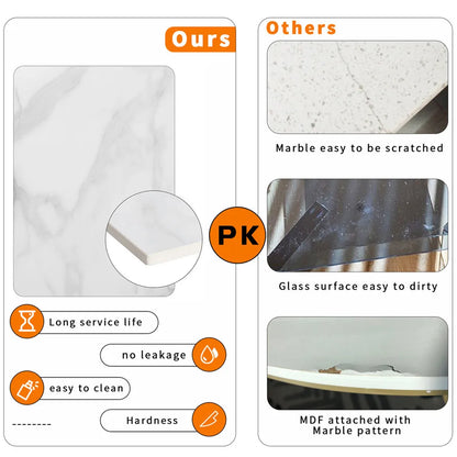 Round Sintered Stone Nesting Side Tables with Gold Metal Frame, Set of 2 – view 4