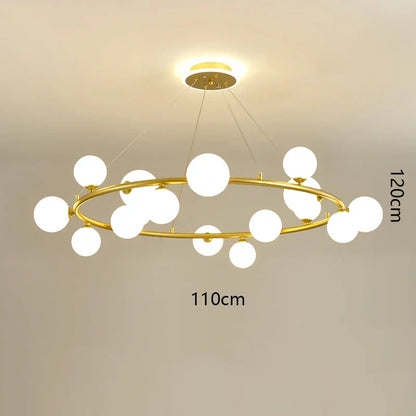 Modern LED Glass Globe Chandelier, 8 to 24 Heads, Black or Gold – view 22