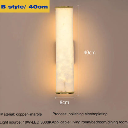 Modern Marble and Copper LED Wall Sconce – Up and Down Light – view 10
