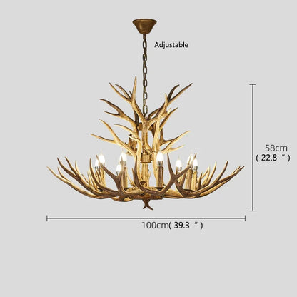 Retro Resin Antler LED Chandelier, 6 to 46 Lights – view 9