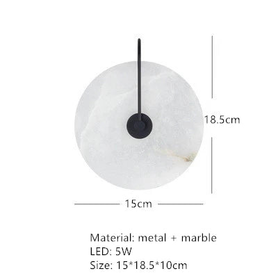 Natural Marble LED Wall Sconce with Forged Copper Body – view 10
