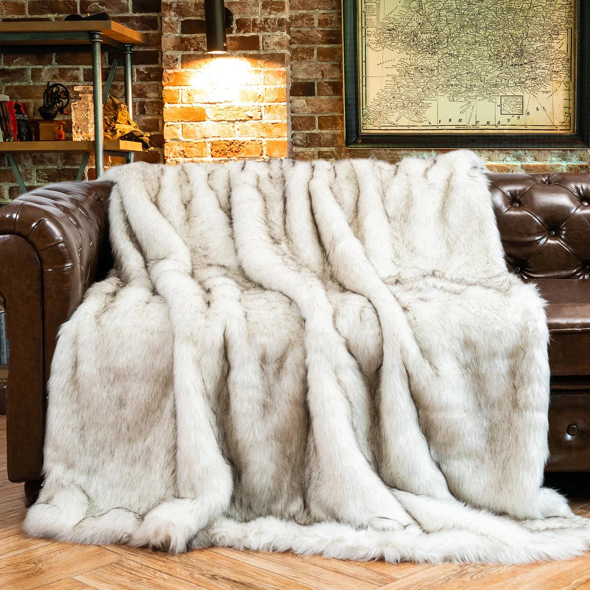 Plush Acrylic and Polyester Faux Fur Throw Blanket – view 9