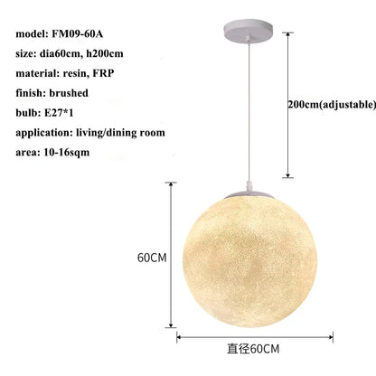 Wabi-Sabi Moon LED Pendant Light in FRP, 15 to 60 cm – view 13