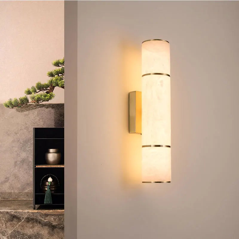 Modern Gold Marble & Copper Wall Sconce for Elegant Interiors