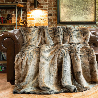 Plush Acrylic and Polyester Faux Fur Throw Blanket – view 8