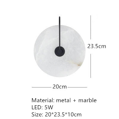 Natural Marble LED Wall Sconce with Forged Copper Body – view 16
