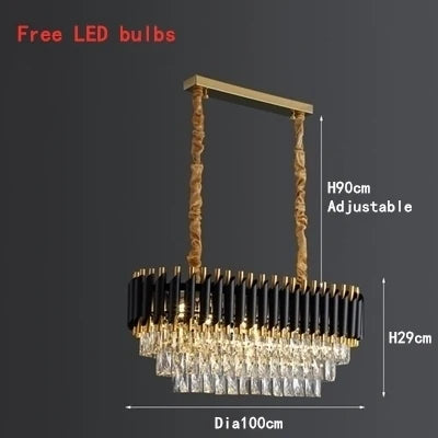 Black and Gold Crystal LED Chandelier with Matching Wall Lamps – view 17