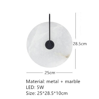 Natural Marble LED Wall Sconce with Forged Copper Body – view 14