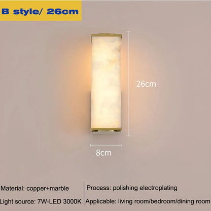 Modern Marble and Copper LED Wall Sconce – Up and Down Light – view 9