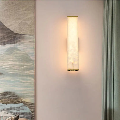 Modern Marble and Copper LED Wall Sconce – Up and Down Light – view 2