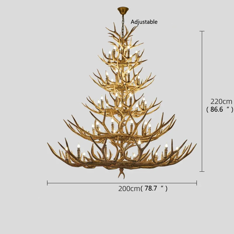 Retro Resin Antler LED Chandelier, 6 to 46 Lights – view 13