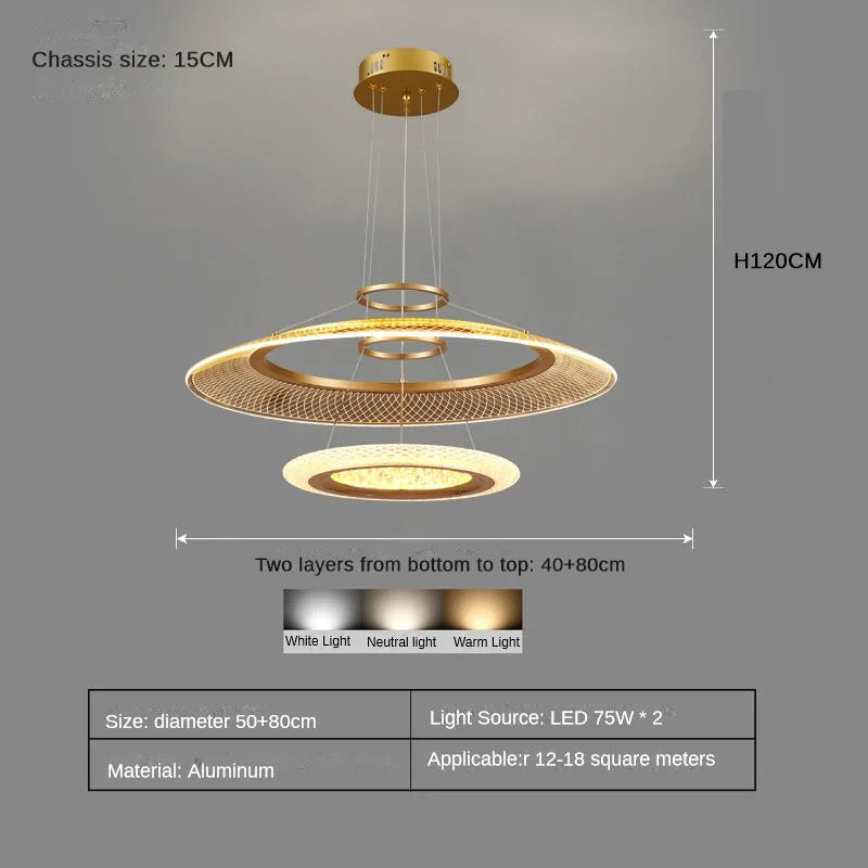 Modern LED Ring Chandelier for Dining Room with Infinite Dimming – view 16