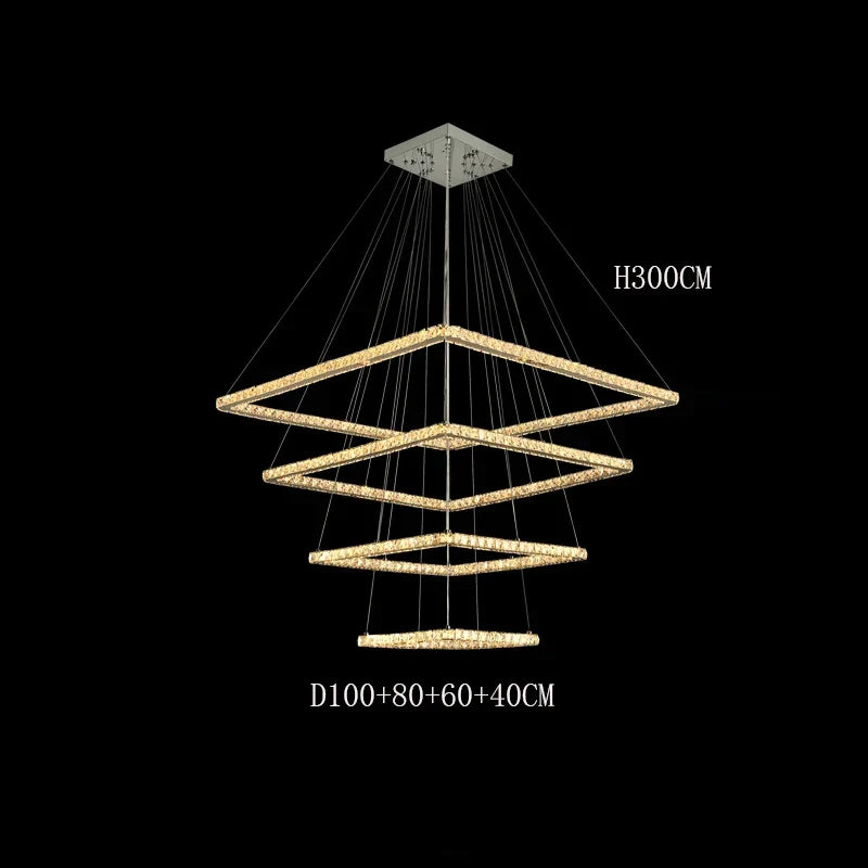 Multi-Ring Chrome LED Crystal Chandelier, 3 to 5 Rings – view 12