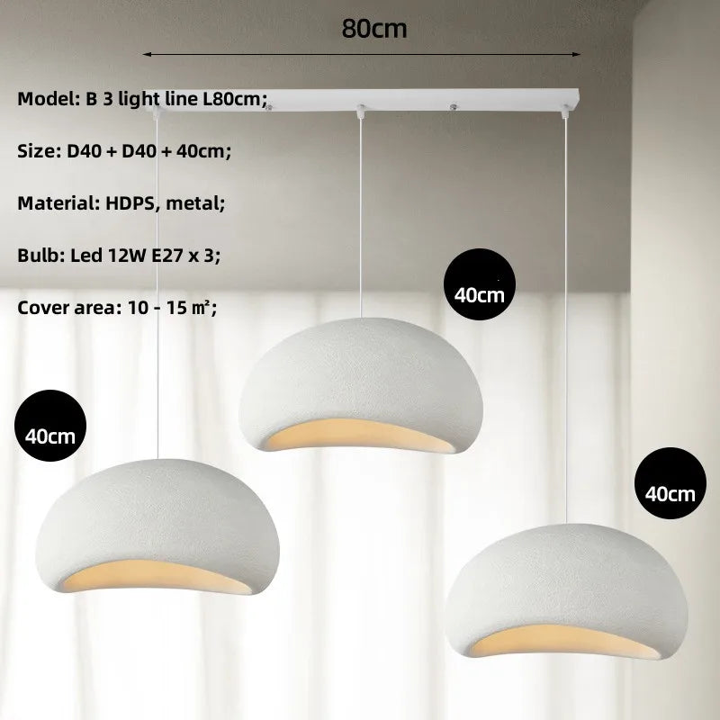 Meera Nordic Wabi-Sabi 3-Light LED Pendant for Dining Room – view 19