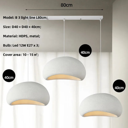 Meera Nordic Wabi-Sabi 3-Light LED Pendant for Dining Room – view 19