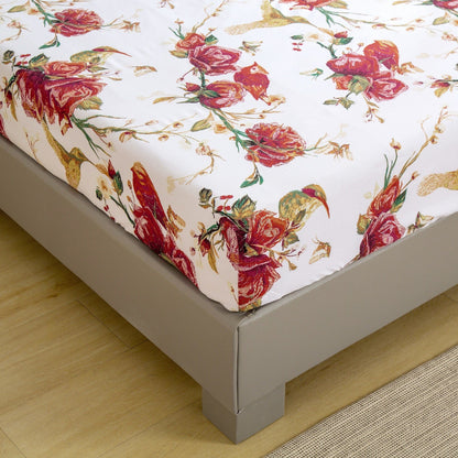 Vintage Rose Garden Hummingbird Floral Microfiber Bed Sheet Set – view 6
