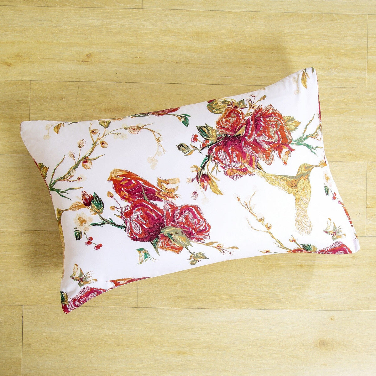 Vintage Rose Garden Hummingbird Floral Microfiber Bed Sheet Set – view 10