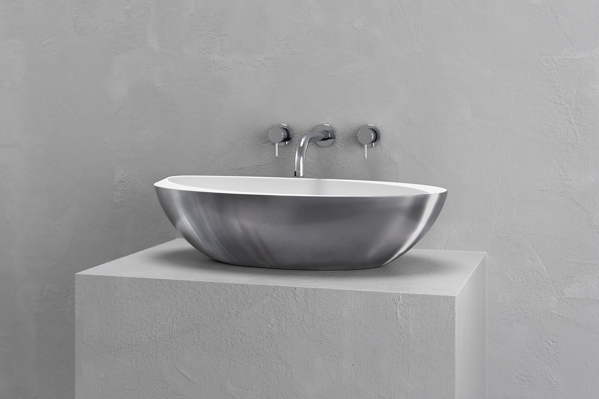 Oval Concrete Vessel Sink with Asymmetric Rim – Bespoke Collection – view 11