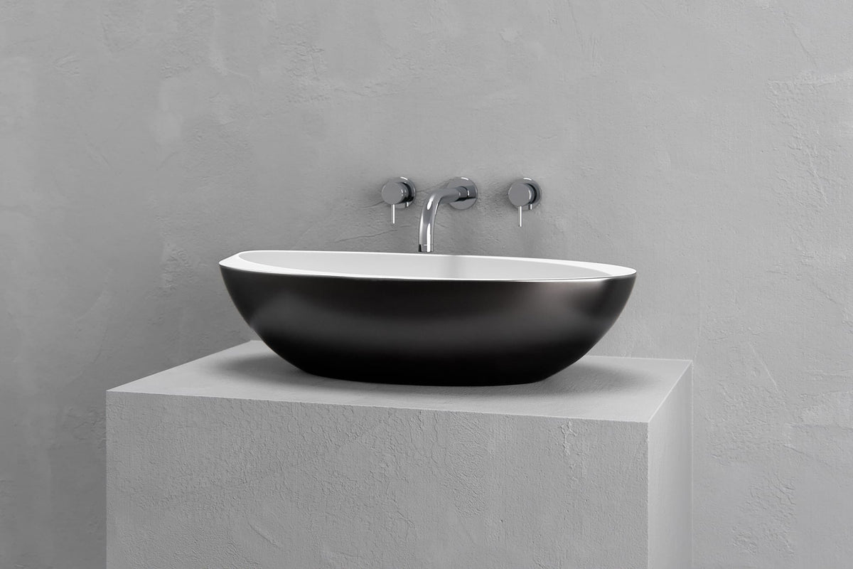 Oval Concrete Vessel Sink with Asymmetric Rim – Bespoke Collection – view 12
