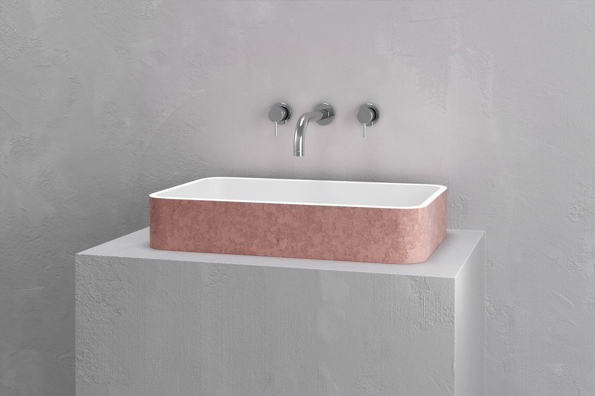 Low-Profile Rectangular Concrete Vessel Sink with Curved Corners – view 13