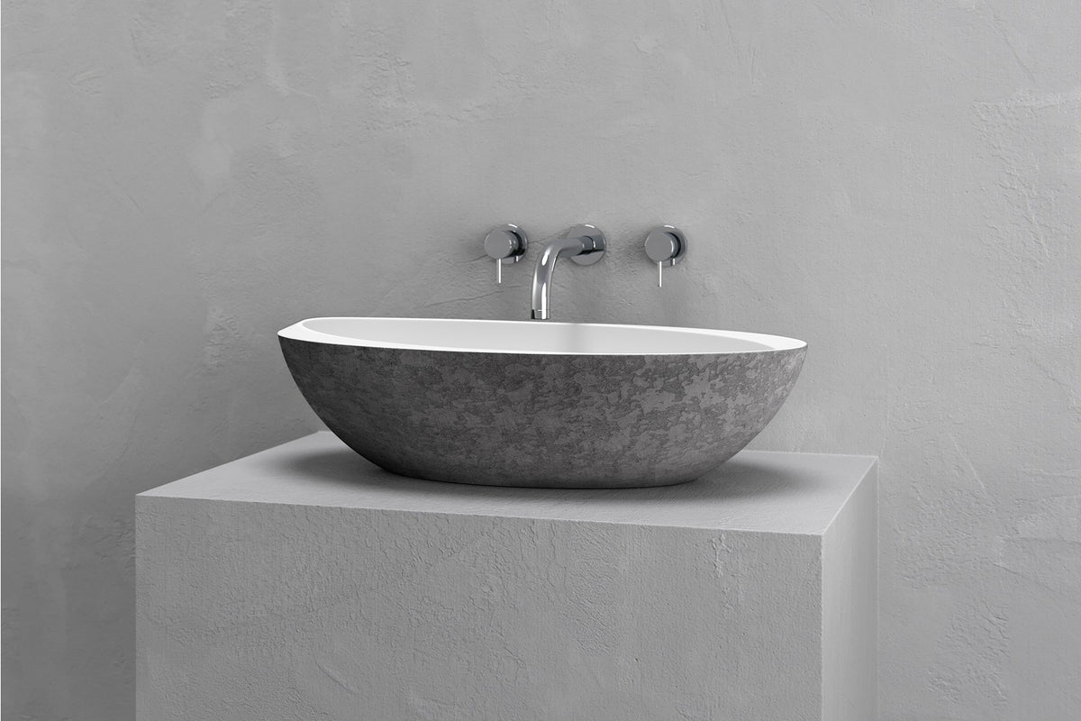 Oval Concrete Vessel Sink with Asymmetric Rim – Bespoke Collection – view 16