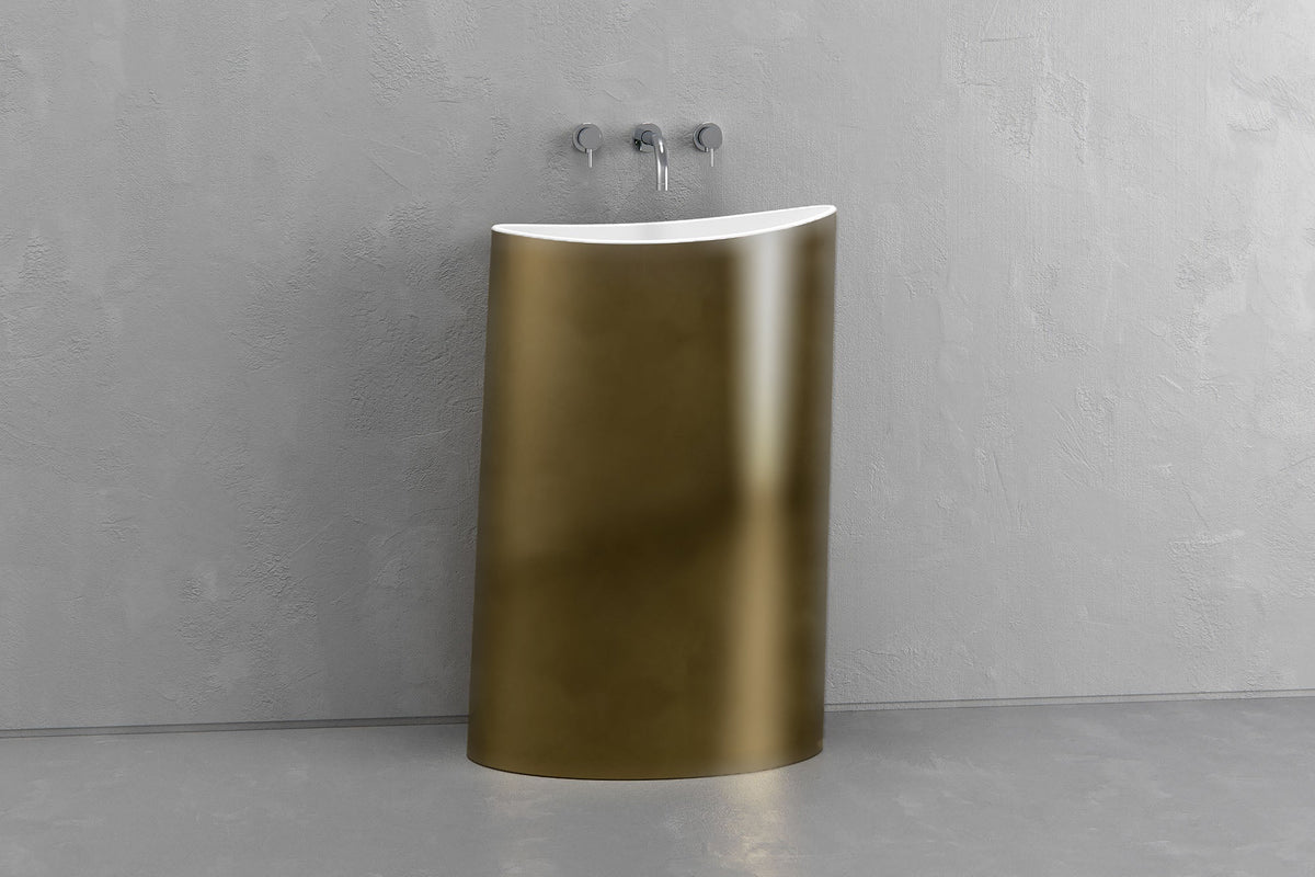 Oval Freestanding Concrete Pedestal Sink – Bespoke Collection – view 20