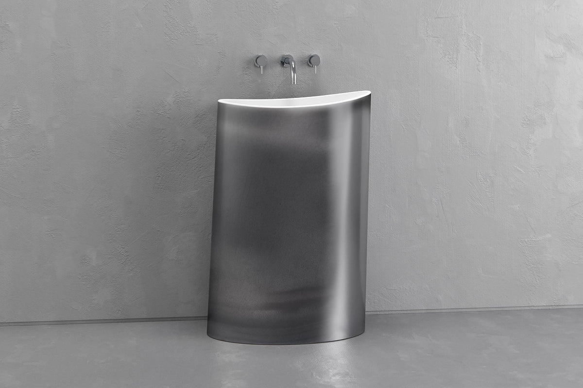 Oval Freestanding Concrete Pedestal Sink – Bespoke Collection – view 10