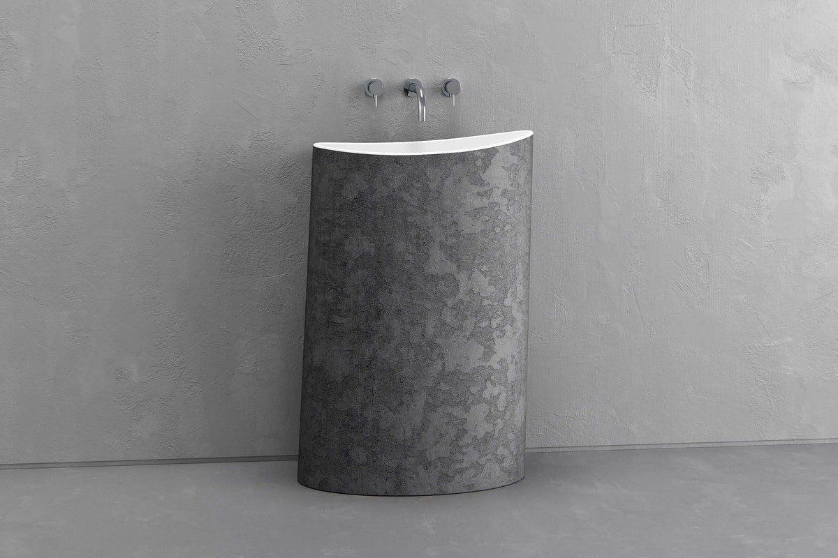 Oval Freestanding Concrete Pedestal Sink – Bespoke Collection – view 15