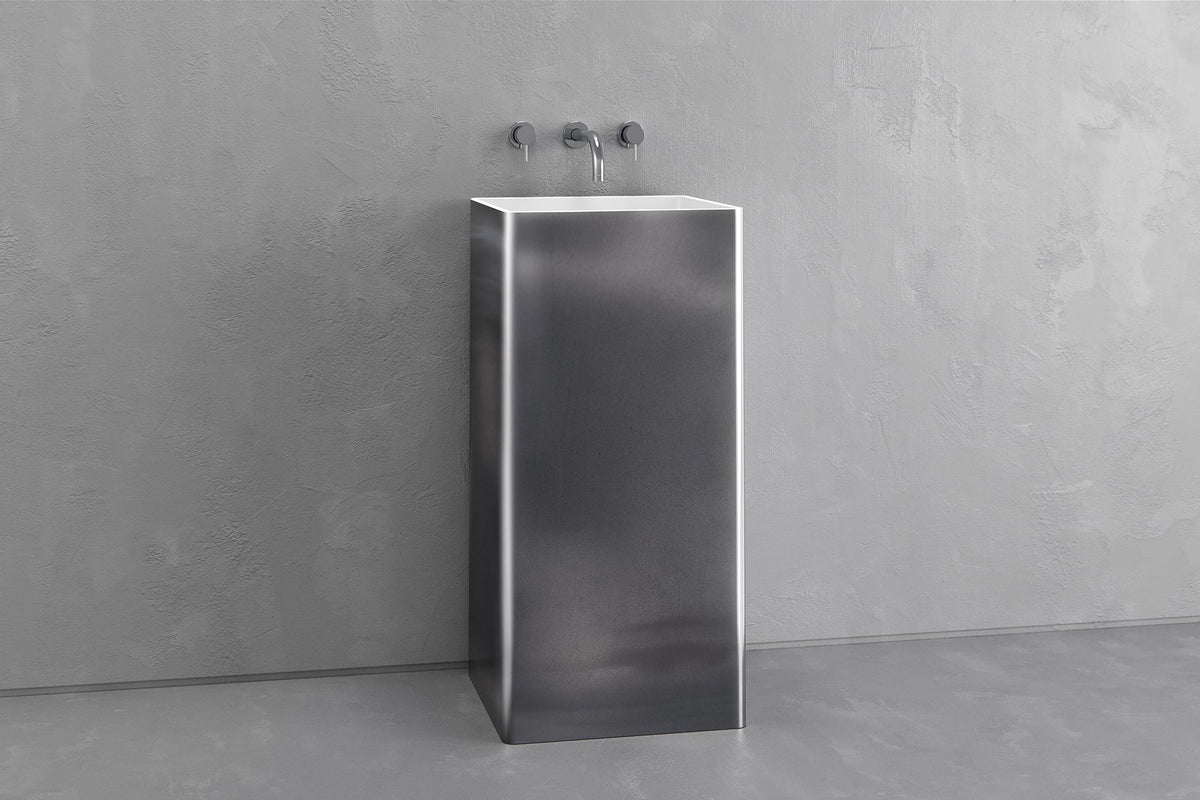 Square Concrete Pedestal Sink for Powder Rooms – Bespoke Collection – view 10