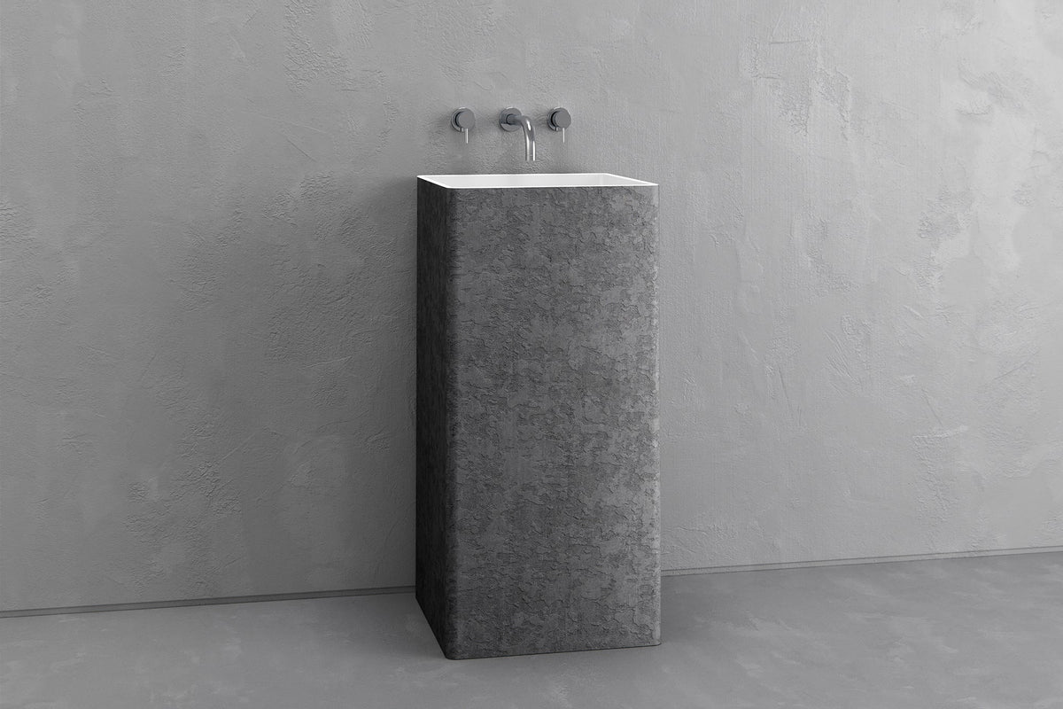 Square Concrete Pedestal Sink for Powder Rooms – Bespoke Collection – view 14