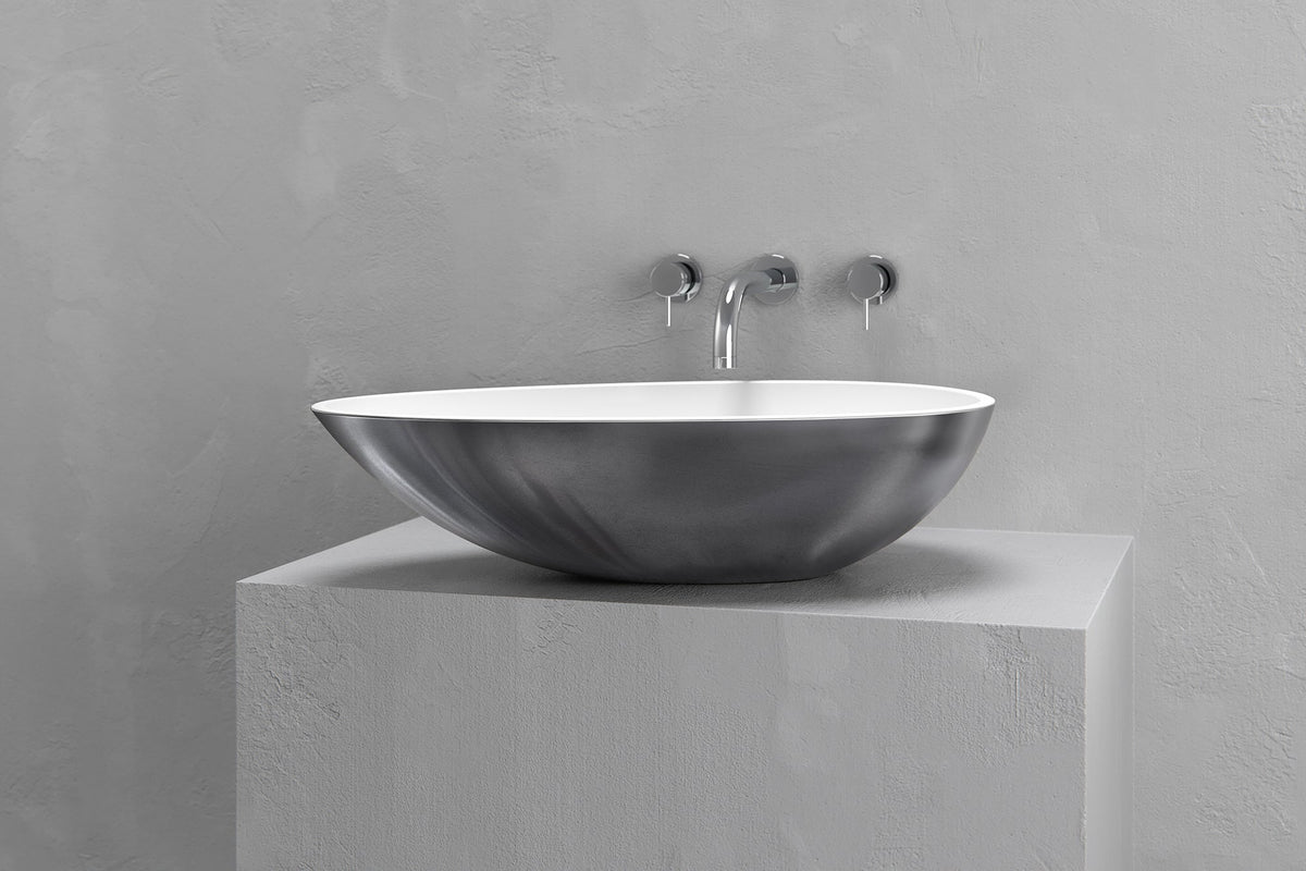 Egg-Shaped Concrete Vessel Sink with Custom Finishes – view 11