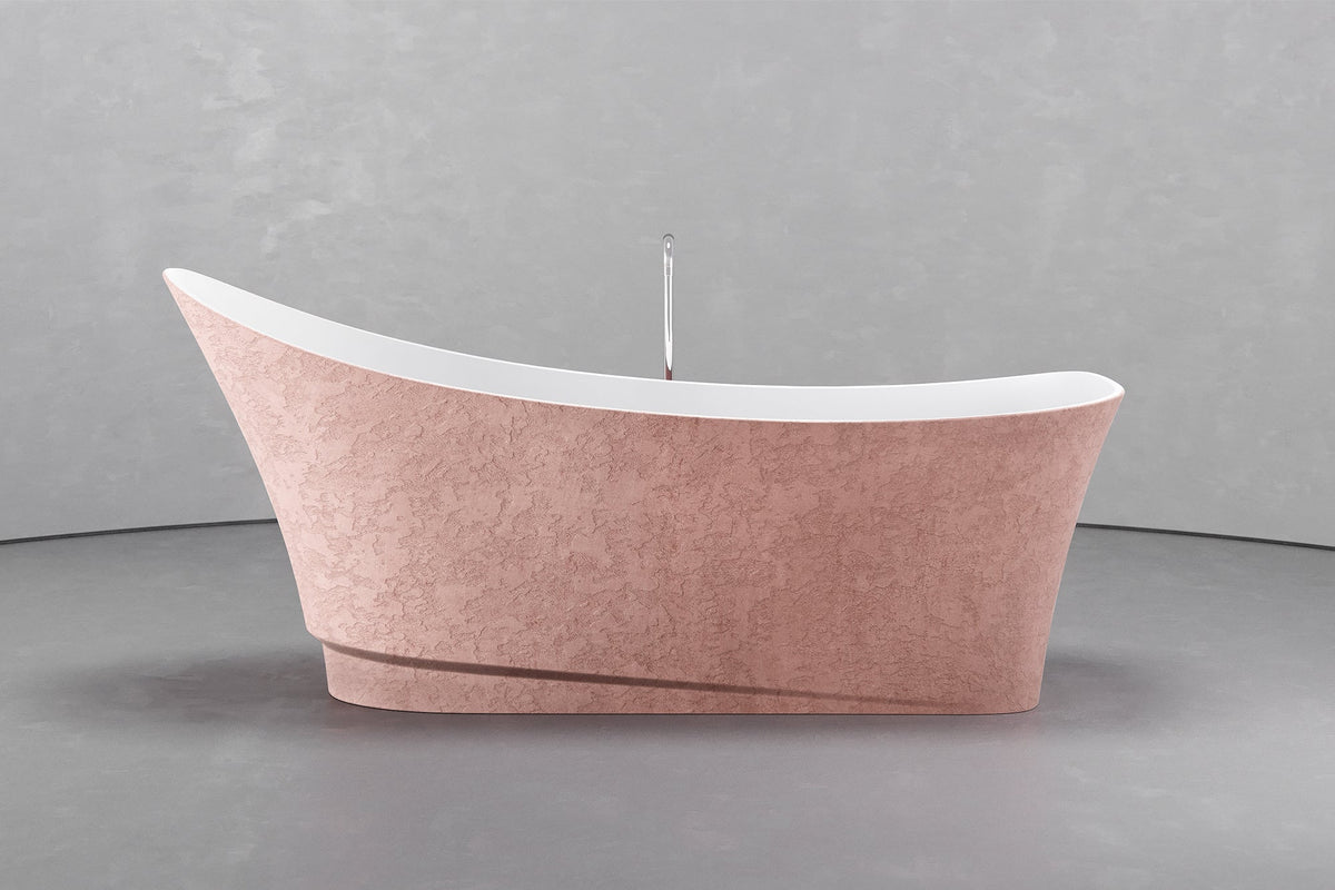 Boat-Shaped Freestanding Concrete Bathtub with Upright Recline – view 13