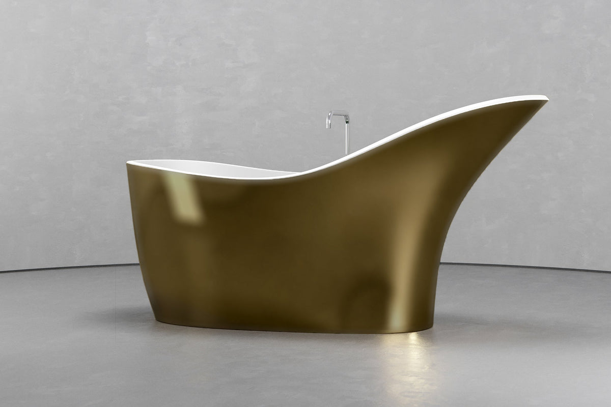 High-Back Slipper Freestanding Concrete Bathtub – Bespoke Collection – view 20