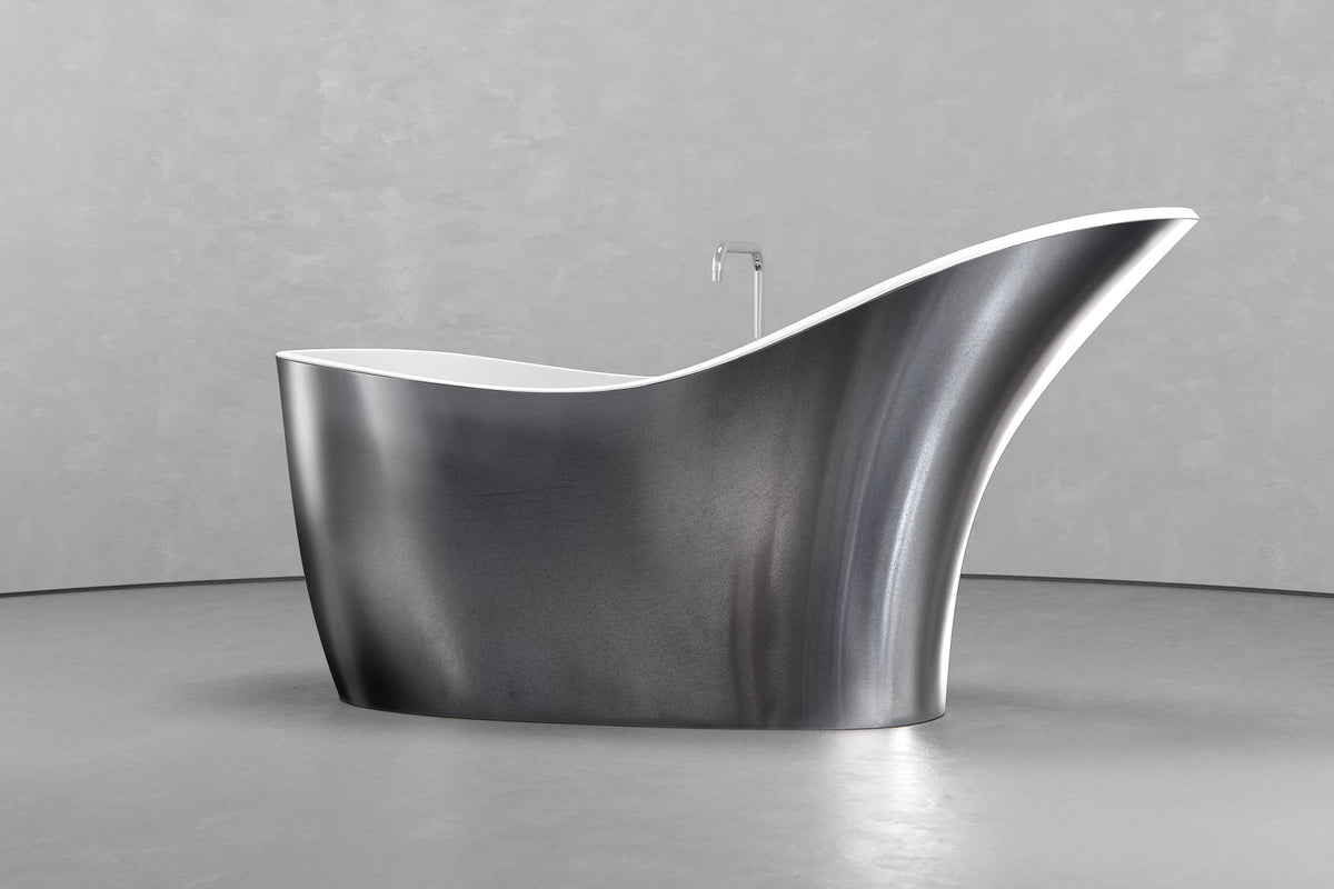 High-Back Slipper Freestanding Concrete Bathtub – Bespoke Collection – view 10