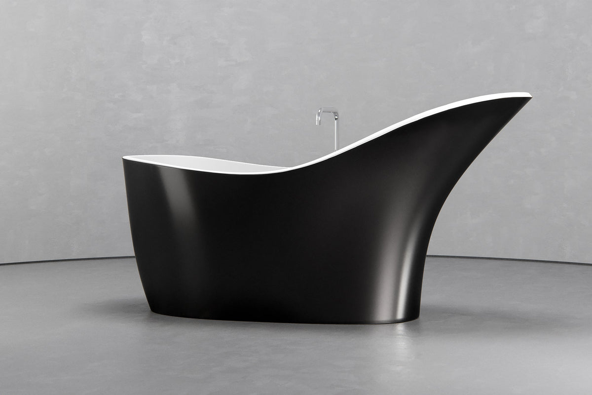 High-Back Slipper Freestanding Concrete Bathtub – Bespoke Collection – view 11