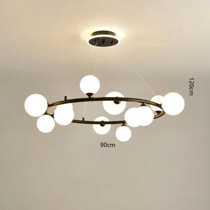 Modern LED Glass Globe Chandelier, 8 to 24 Heads, Black or Gold – view 15