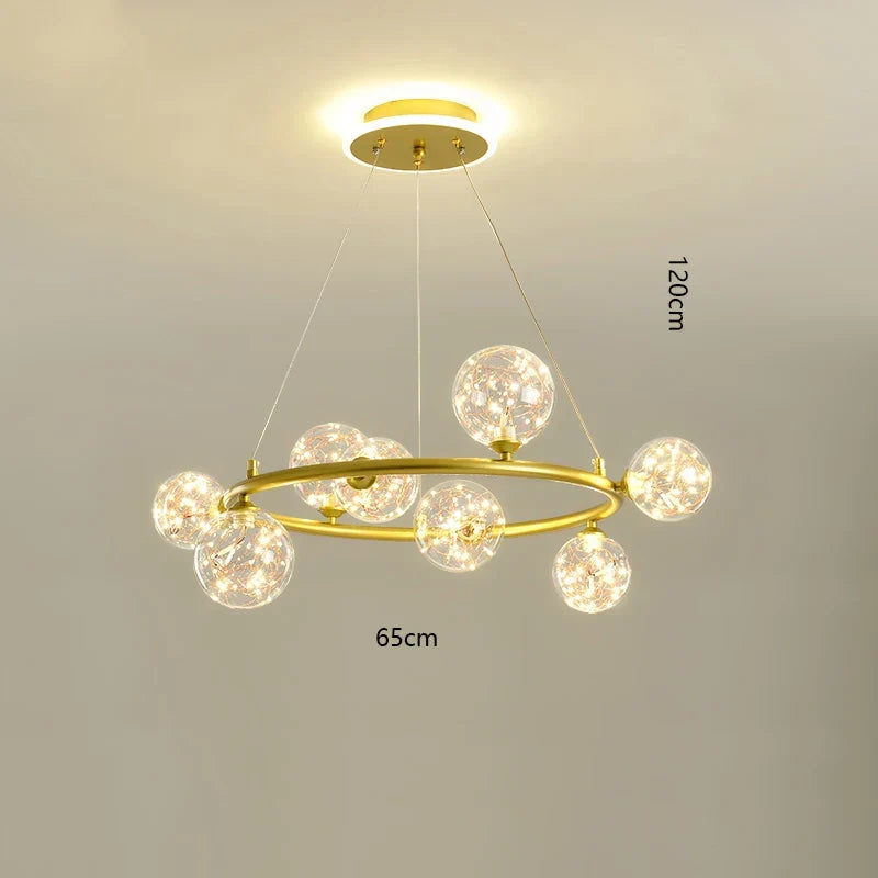 Modern LED Glass Globe Chandelier, 8 to 24 Heads, Black or Gold – view 8