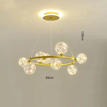 Modern LED Glass Globe Chandelier, 8 to 24 Heads, Black or Gold – view 8