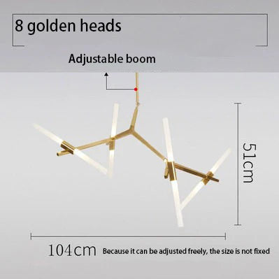 Modern LED Chandelier for Kitchen Island in Gold or Black, 6-20 Heads – view 10