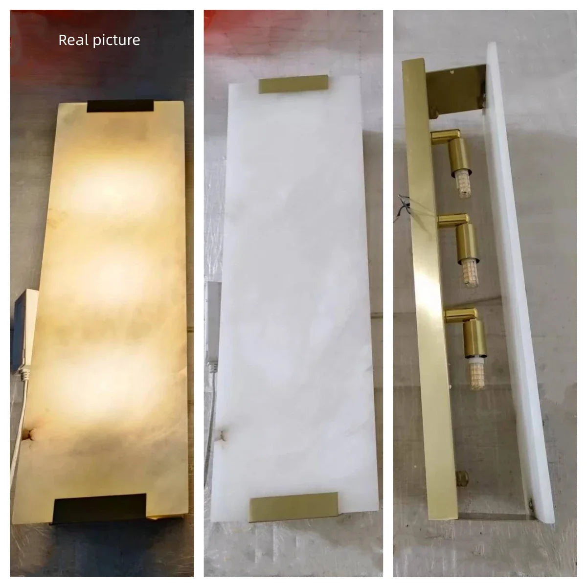 Natural Marble LED Wall Sconce with Forged Copper Body – view 6