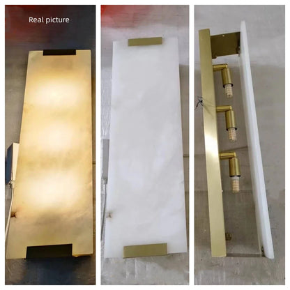 Natural Marble LED Wall Sconce with Forged Copper Body – view 6